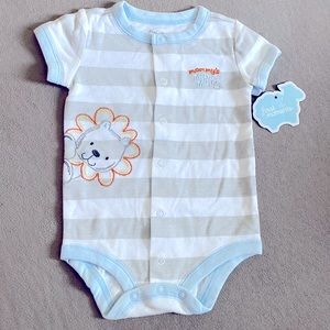 NWT First Moments 100% Cotton Mommy's Mane Man Layette Romper Baby Size 6 Months